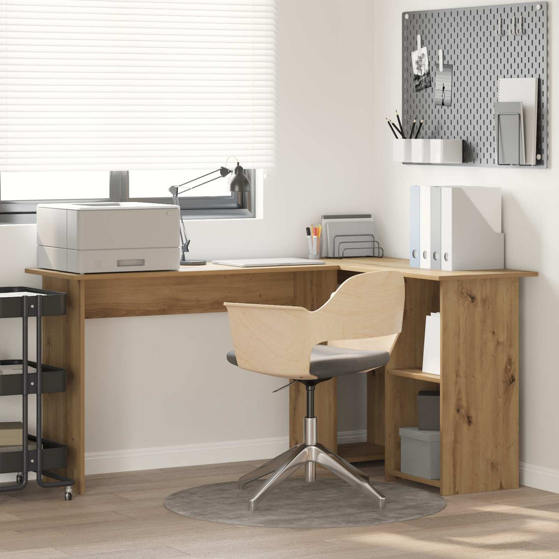 vidaXL Escritorio Roble artisan 142 x 102 x 73 cm Madera de ingeniería