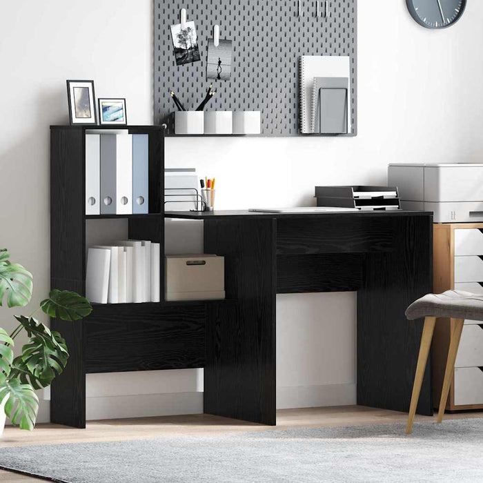 vidaXL Escritorio Roble Negro Madera de ingeniería