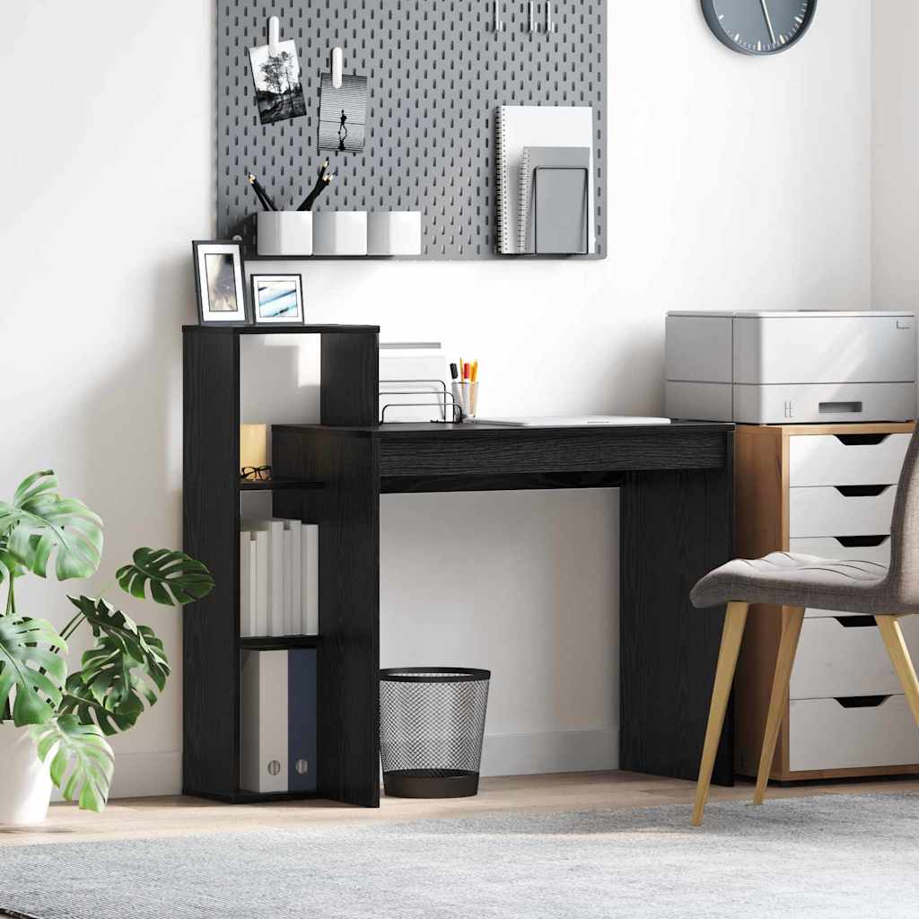 vidaXL Escritorio Roble Negro Madera de ingeniería 100 x 40 x 90 cm