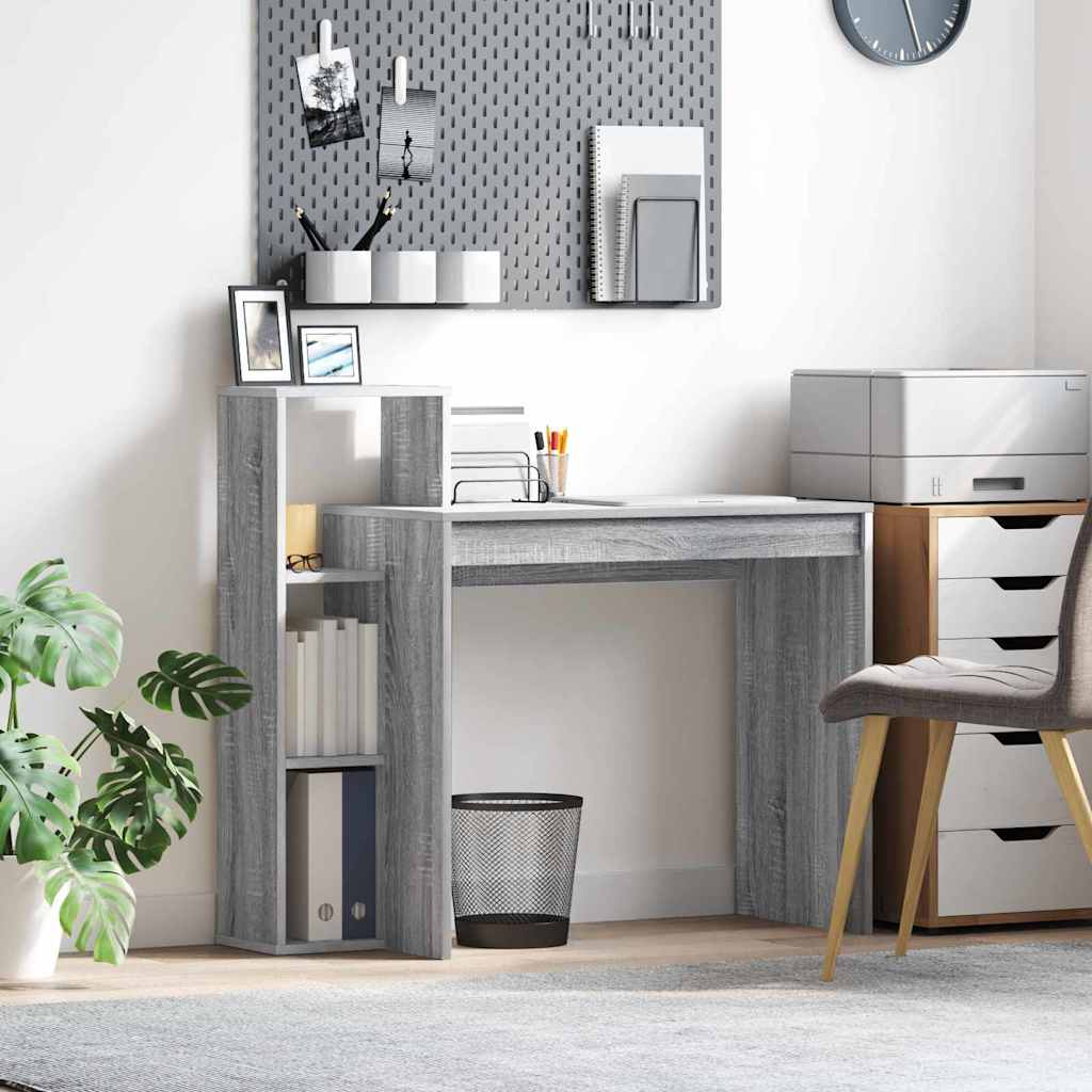 vidaXL Escritorio Gris Sonoma Madera de ingeniería 100 x 40 x 90 cm