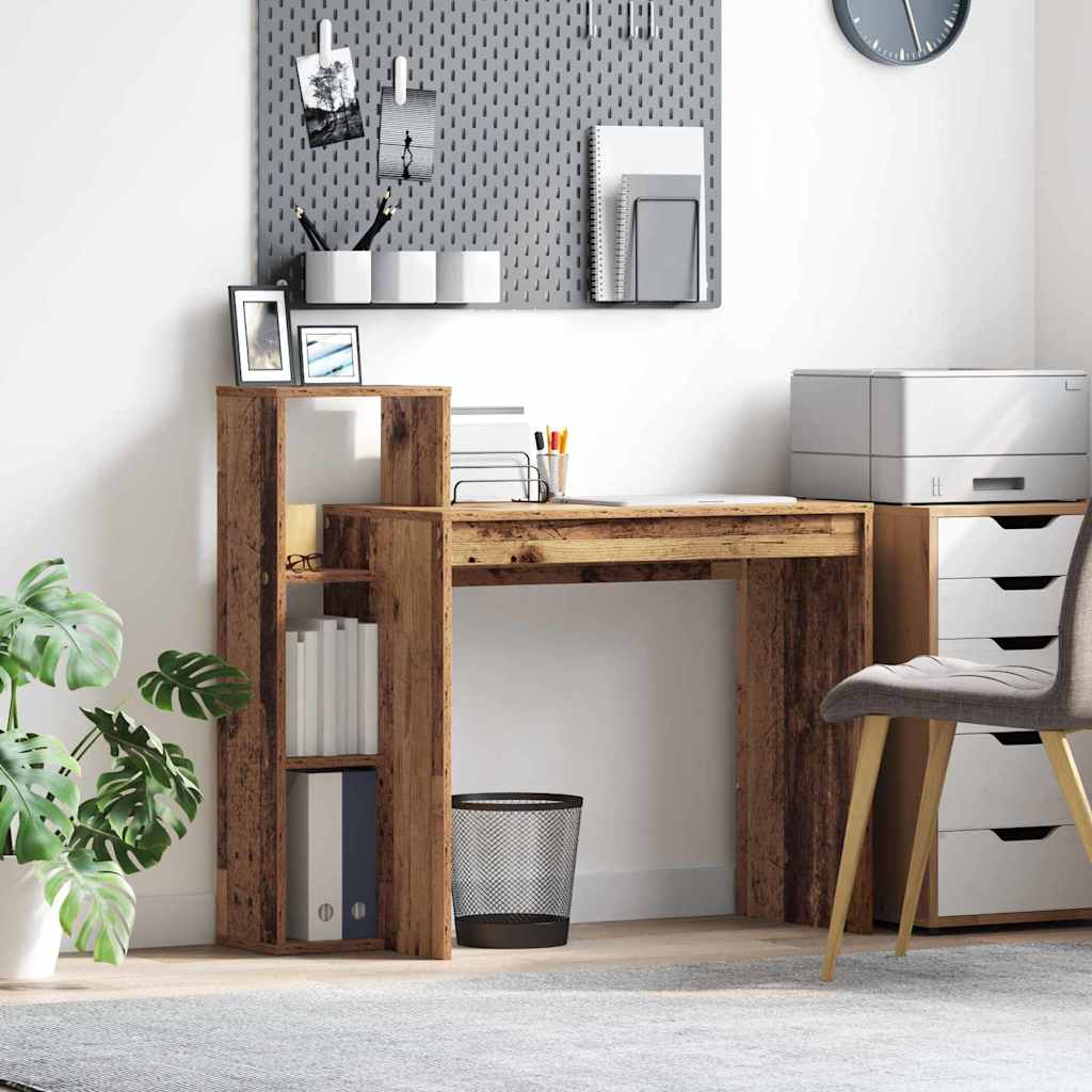 vidaXL Escritorio Madera envejecida Madera de ingeniería