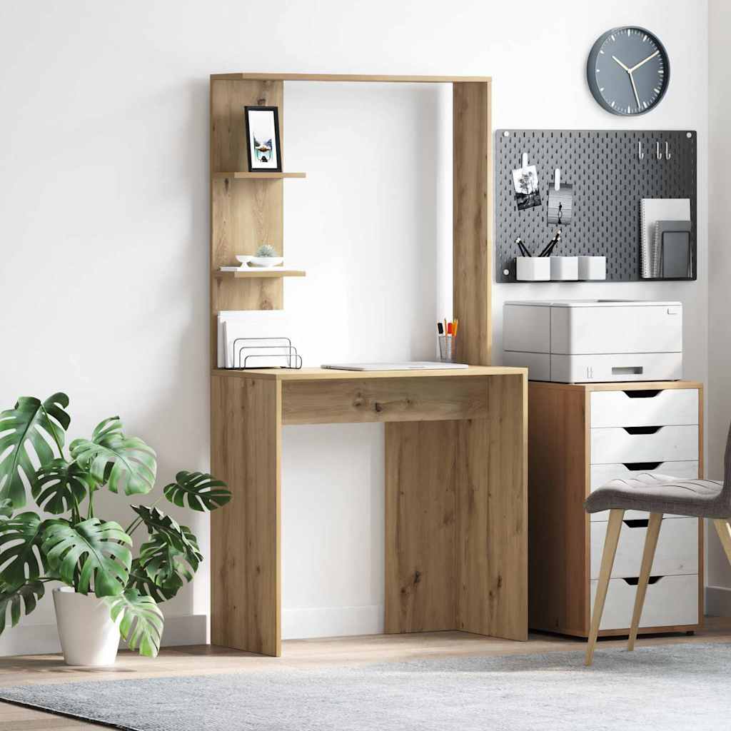 vidaXL Escritorio Roble artisan Madera de ingeniería