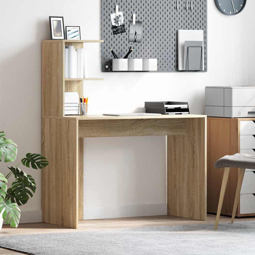 vidaXL Escritorio Roble Sonoma 102 x 50 x 124 cm Madera de ingeniería