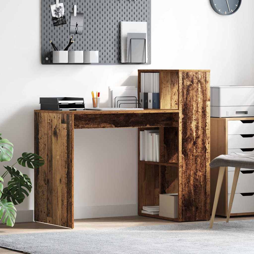 vidaXL Escritorio Madera envejecida Madera de ingeniería