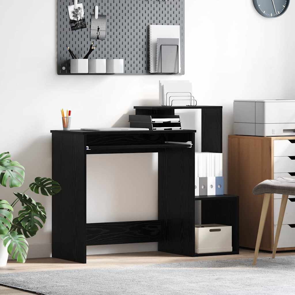 vidaXL Escritorio Roble Negro 106 x 41 x 88.5 cm Madera de ingeniería