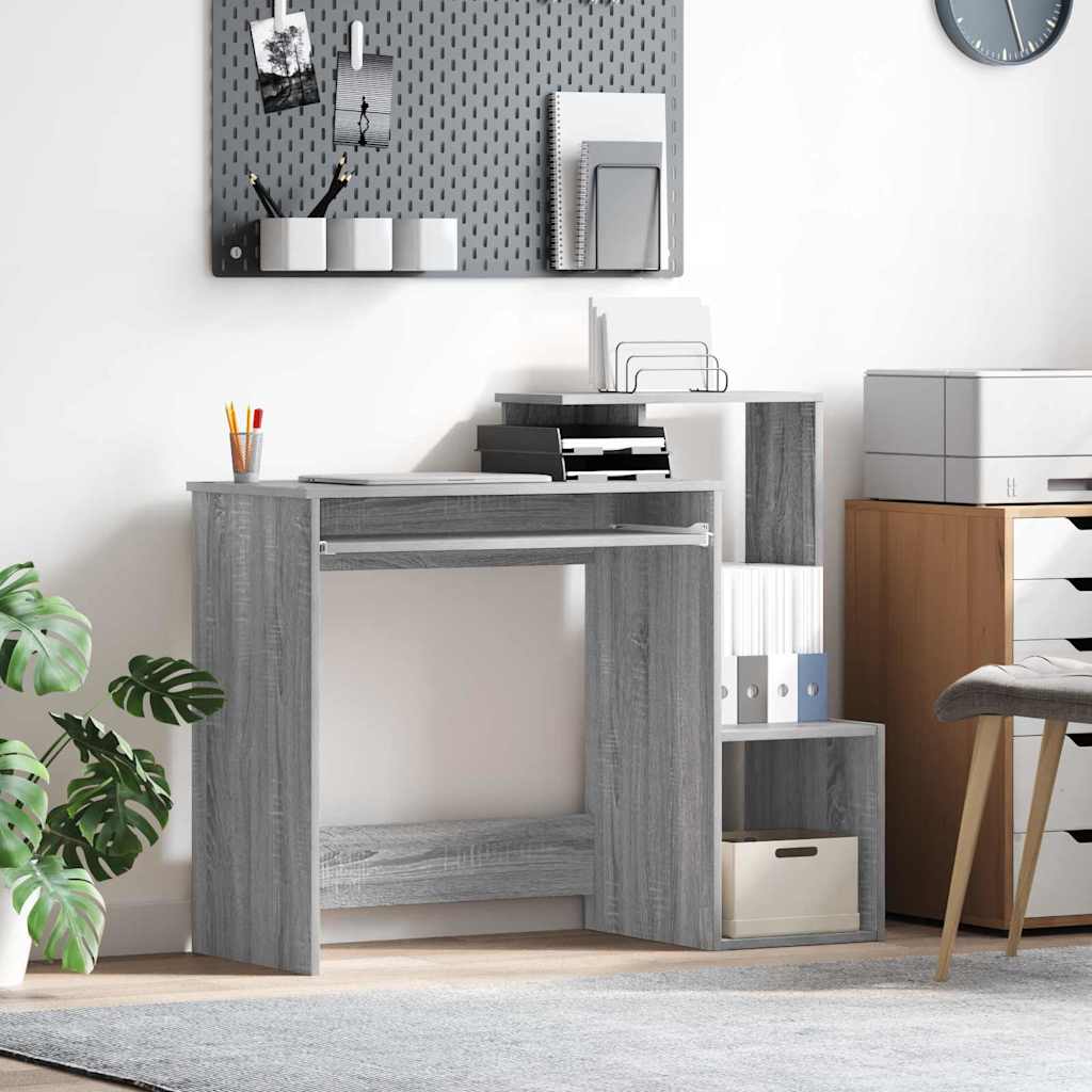 vidaXL Escritorio Gris Sonoma 106 x 41 x 88.5 cm Madera de ingeniería
