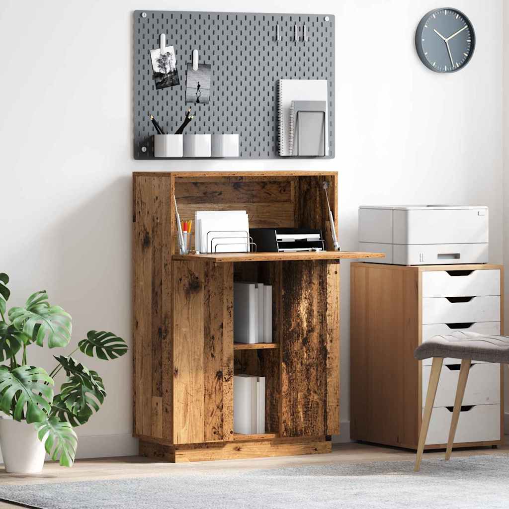 vidaXL Escritorio Madera envejecida Madera de ingeniería