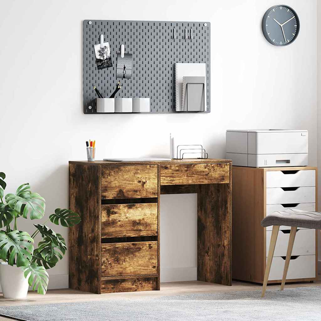 vidaXL Escritorio Roble ahumado Madera de ingeniería 90 x 37.5 x 75 cm
