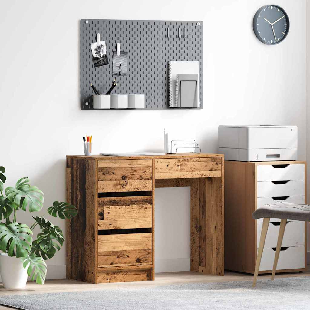 vidaXL Escritorio Madera envejecida Madera de ingeniería