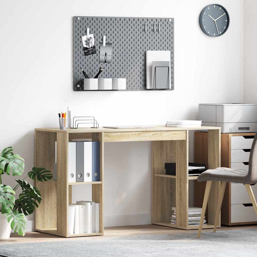vidaXL Escritorio Roble Sonoma Madera de ingeniería 130 x 50.5 x 75 cm