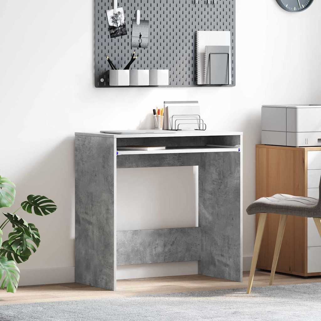 vidaXL Escritorio Gris Concreto Madera de ingeniería 77.5 x 43 x 79 cm