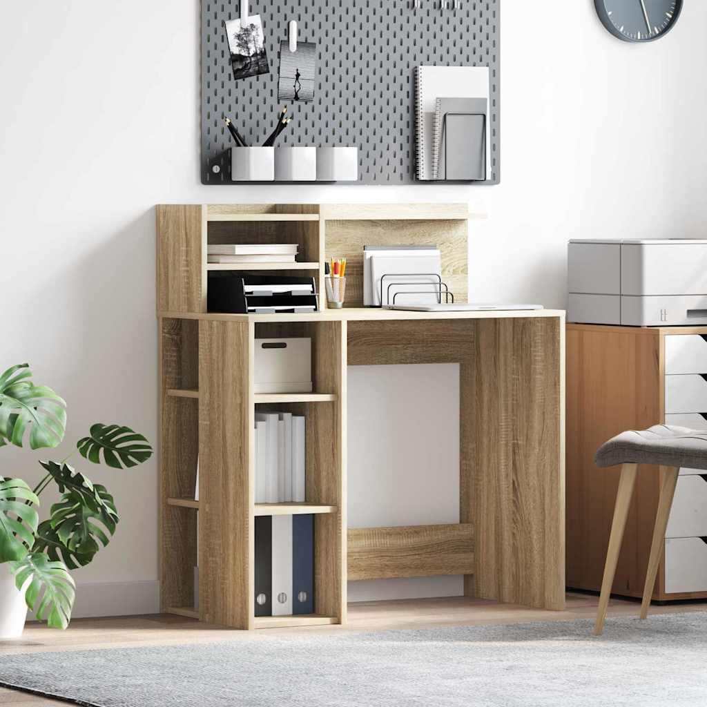 vidaXL Escritorio Roble Sonoma Madera de ingeniería 90 x 48 x 101,5 cm