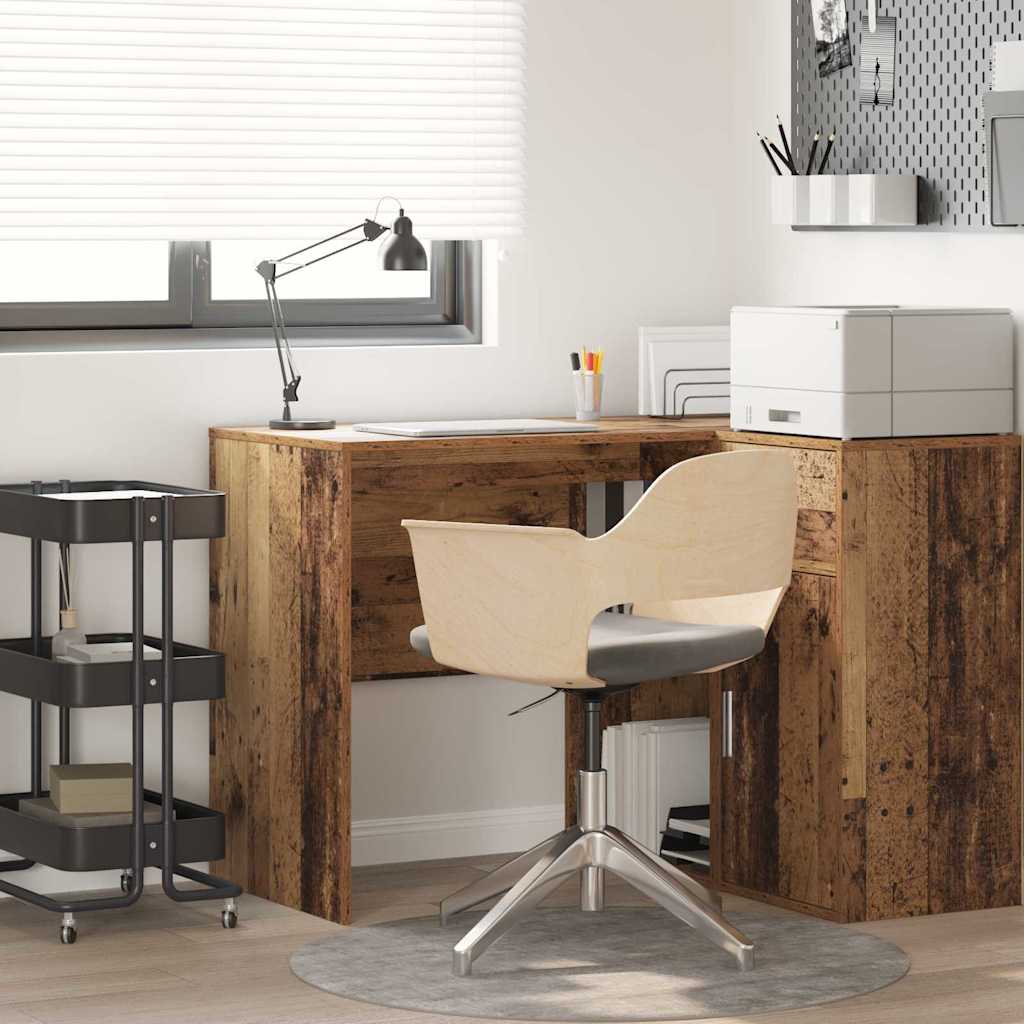 vidaXL Escritorio Madera envejecida Madera de ingeniería