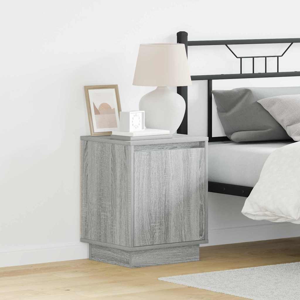 vidaXL Armario de Noche Gris 39 x 34,5 x 50 cm Madera de ingeniería