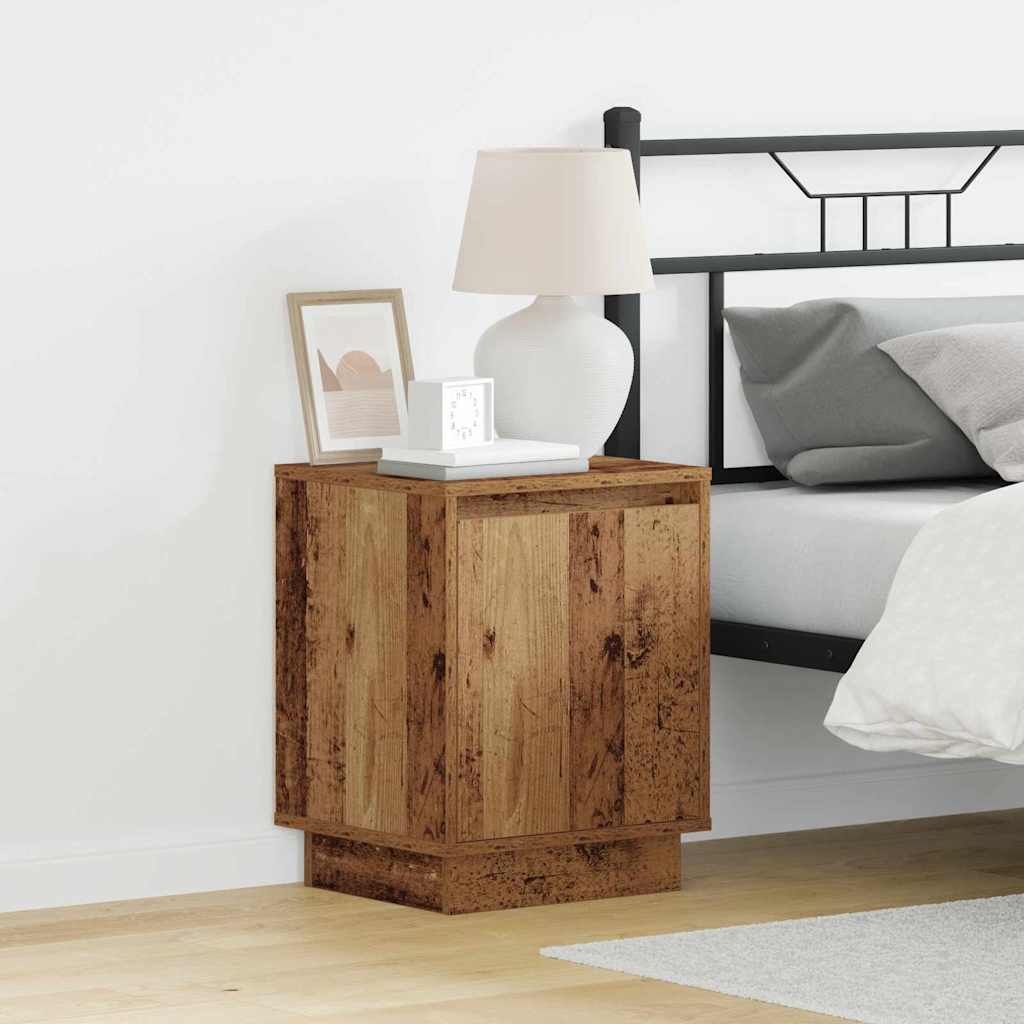 vidaXL Armario de Noche 2 uds. Madera vieja 39 x 34,5 x 50 cm