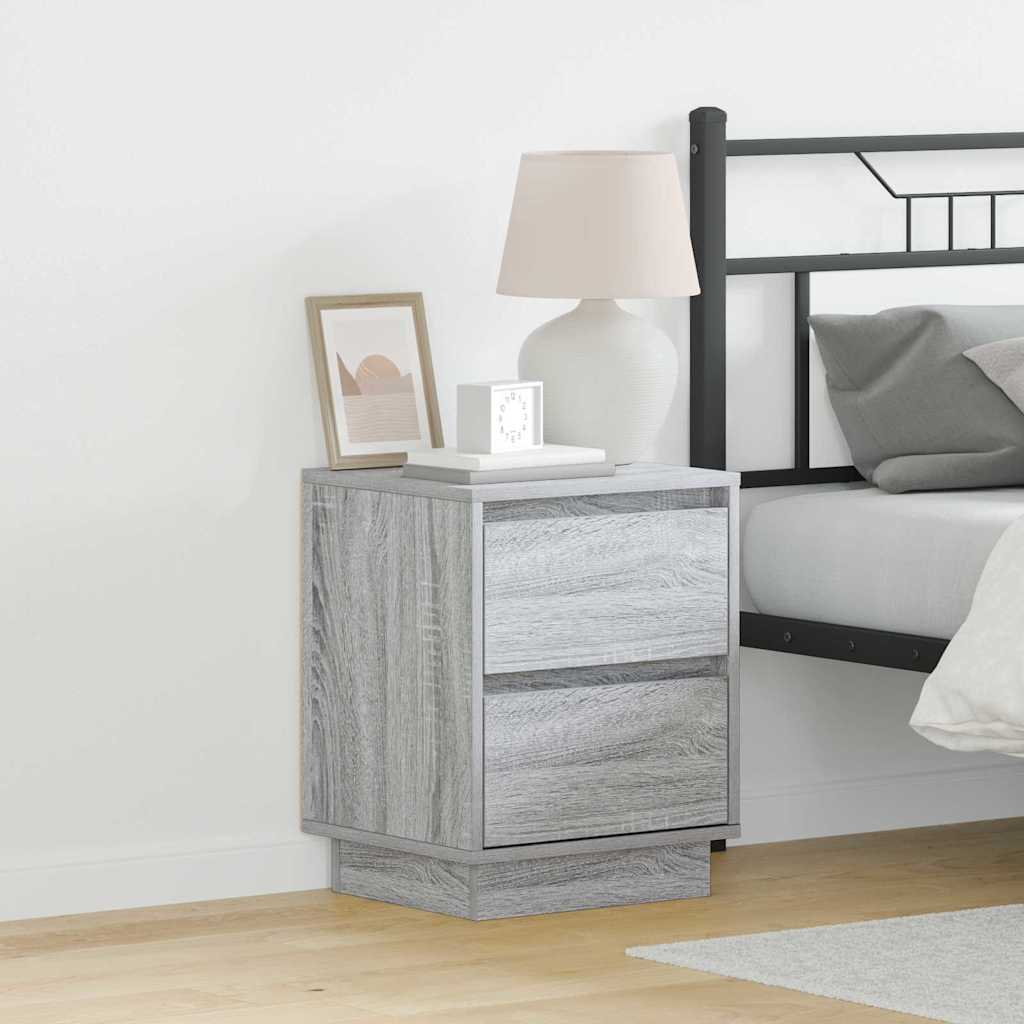 vidaXL Armario de Noche 2 uds. Gris 39 x 34,5 x 50 cm