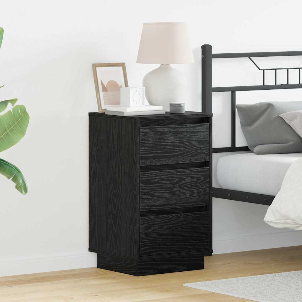 vidaXL Armario de Noche Roble Negro 39 x 34,5 x 65 cm