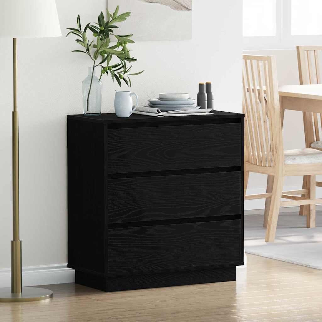 vidaXL Armario de Noche Roble Negro 71 x 34,5 x 75 cm