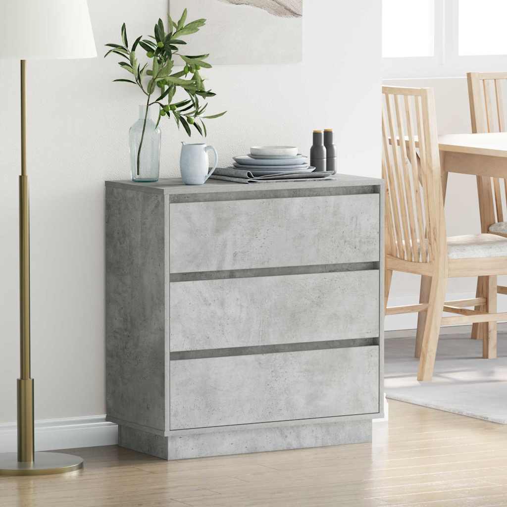 vidaXL Armario de Noche Gris Concreto 71 x 34,5 x 75 cm