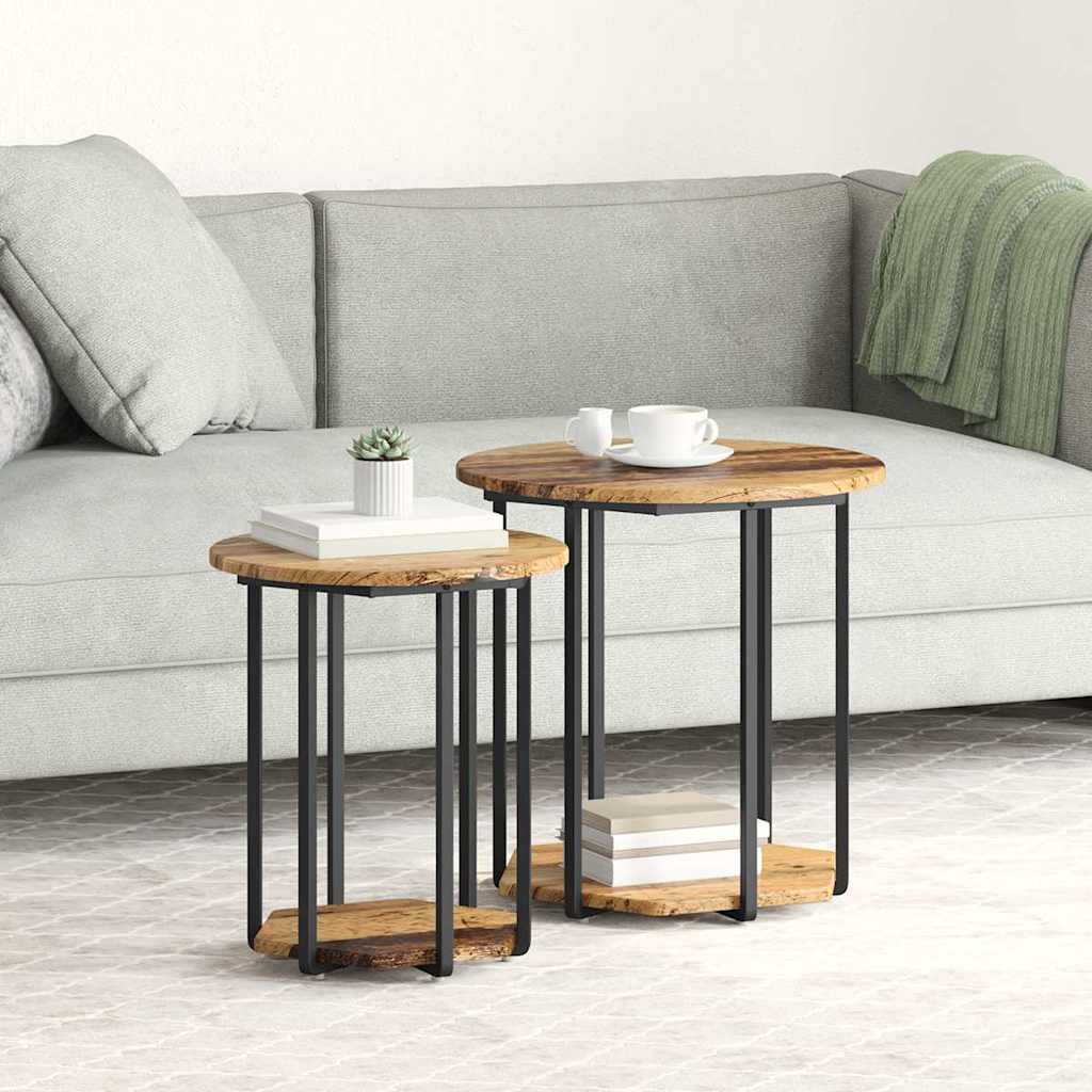 vidaXL Conjunto de mesas auxiliares 2 uds. Marrón 50 x 50 x 50,5 cm
