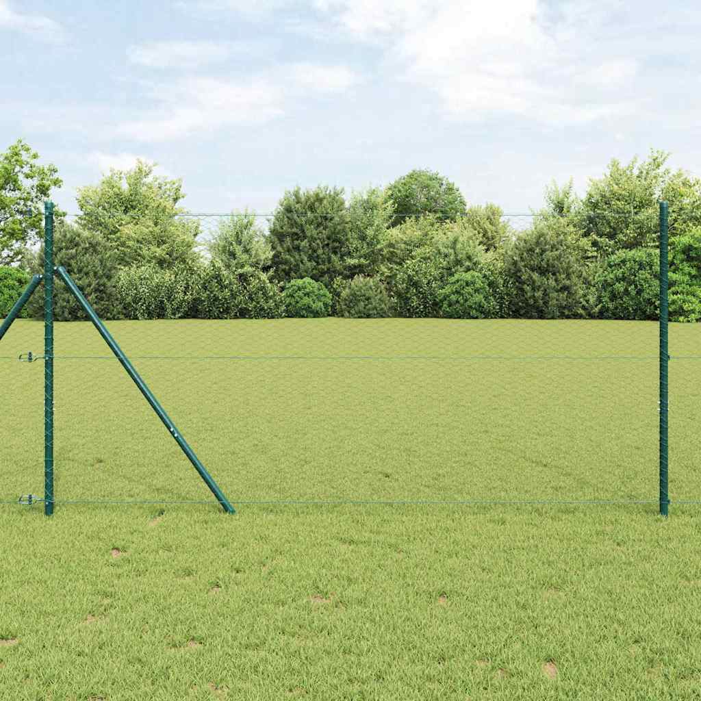 vidaXL Fijación de suelo hexagonal para valla 100 x 1,4 m Gris Malla