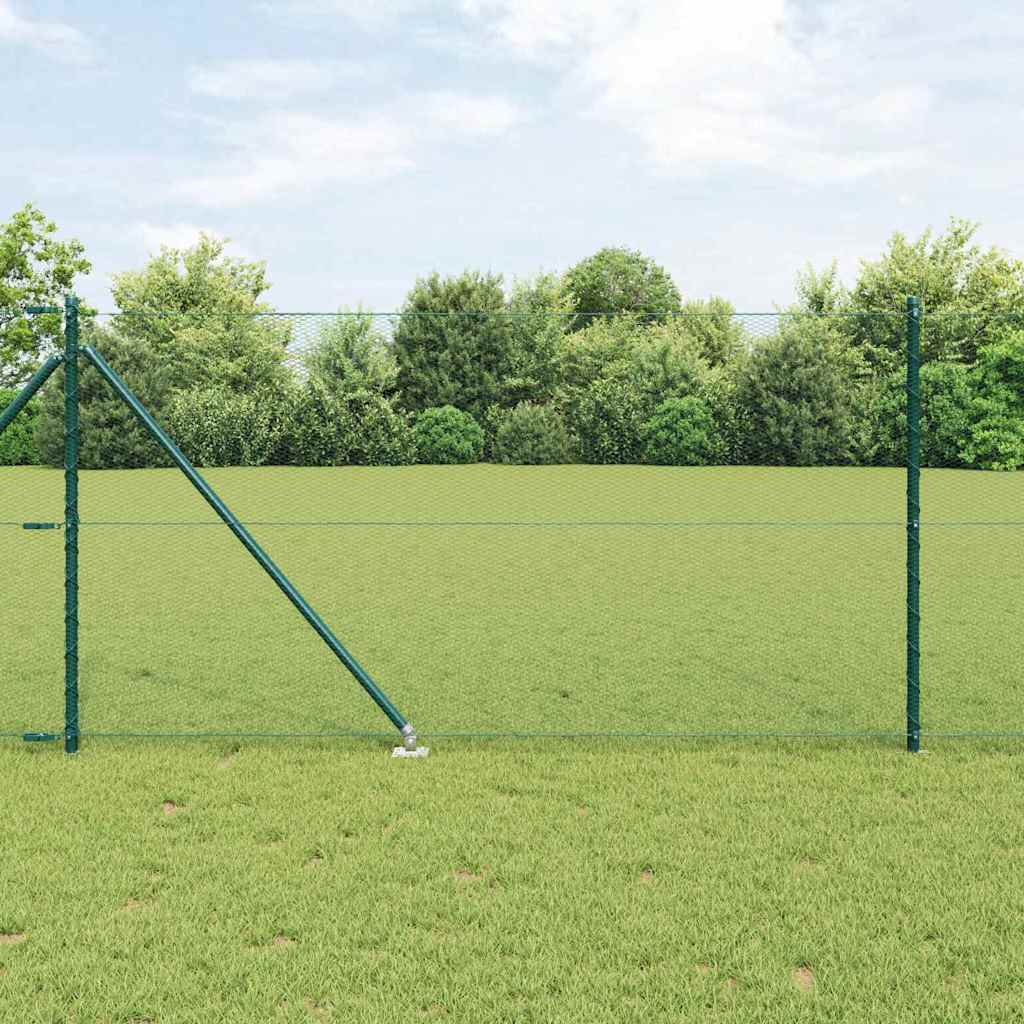 vidaXL Valla hexagonal con poste 10 x 1 m Acero recubierto de PVC