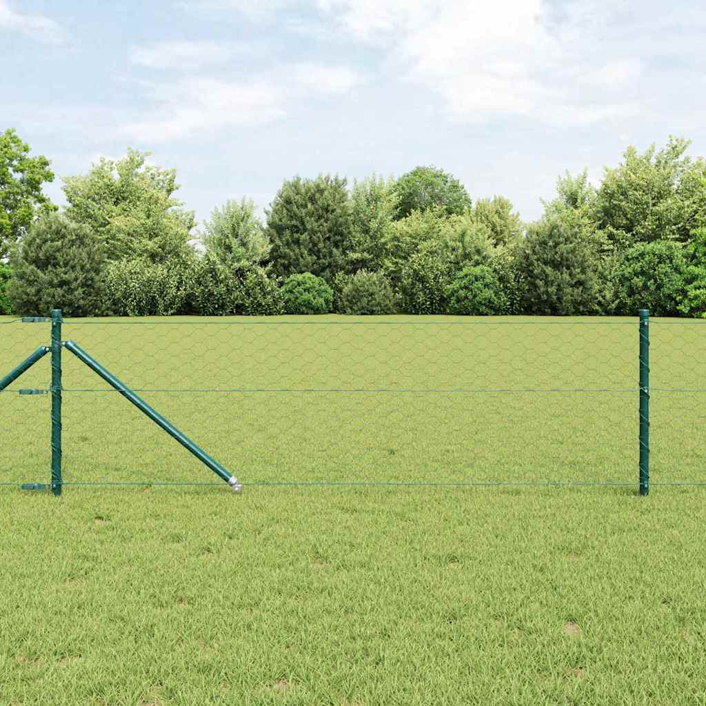 vidaXL Valla hexagonal con poste 50 x 0,6 m Acero recubierto de PVC