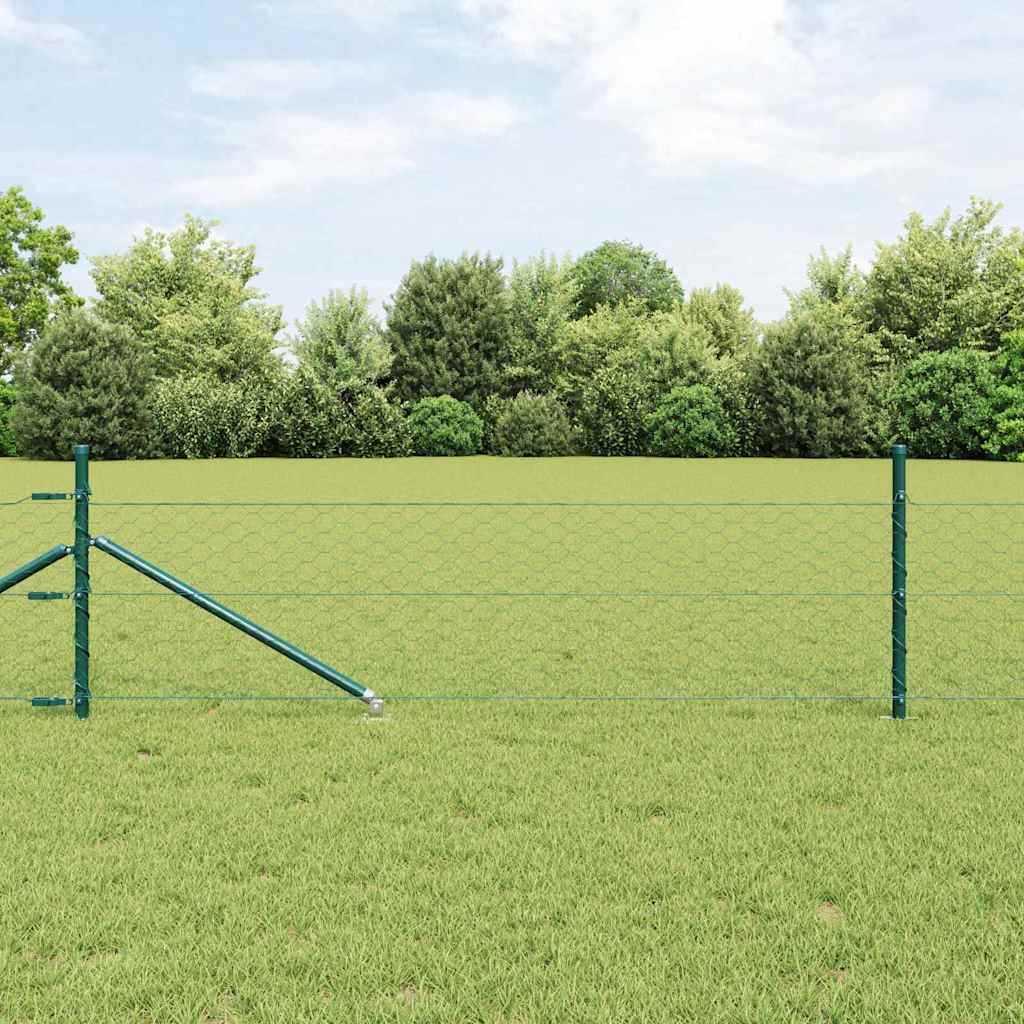 vidaXL Valla hexagonal con poste 100 x 0,4 m Acero recubierto de PVC