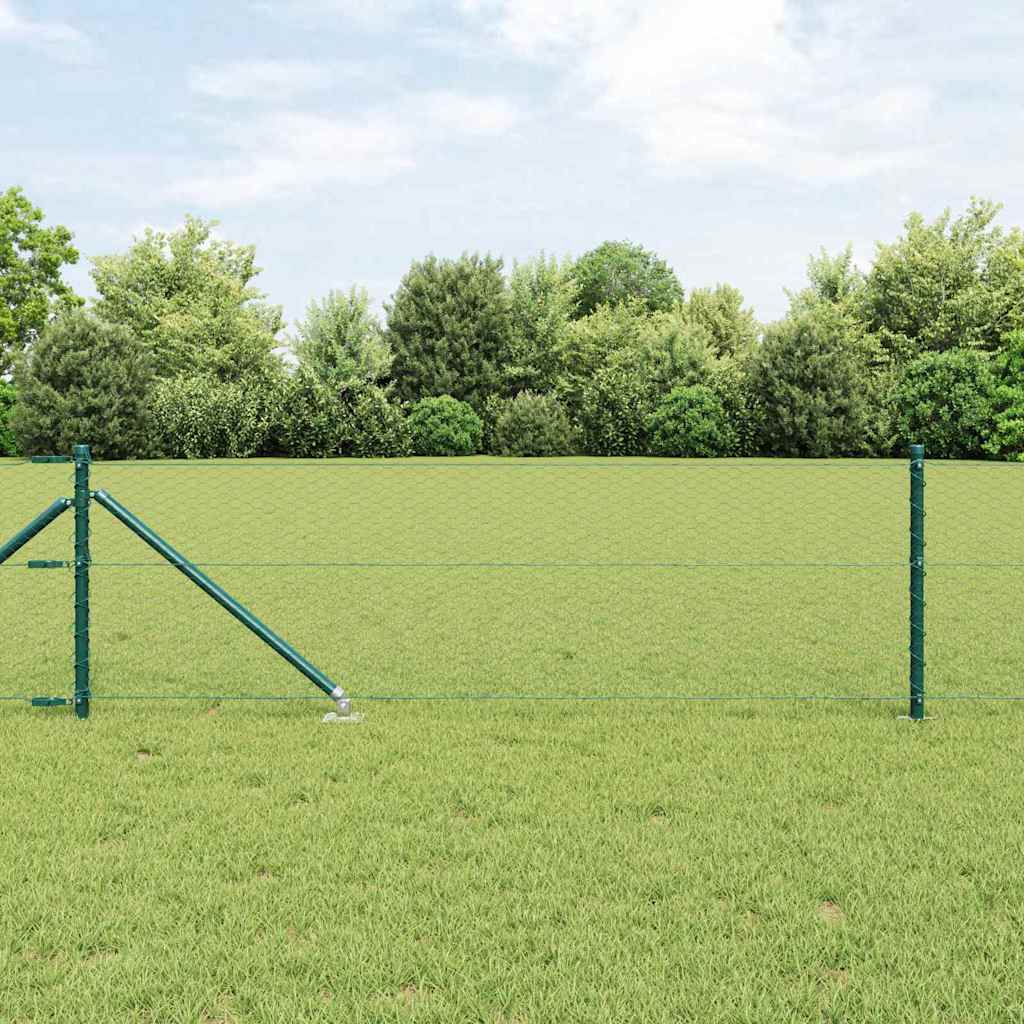 vidaXL Valla hexagonal con poste 100 x 0,6 m Acero recubierto de PVC