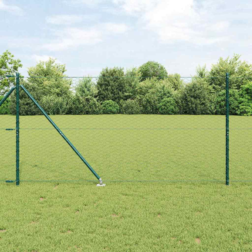 vidaXL Valla hexagonal con poste 100 x 1,4 m Acero recubierto de PVC