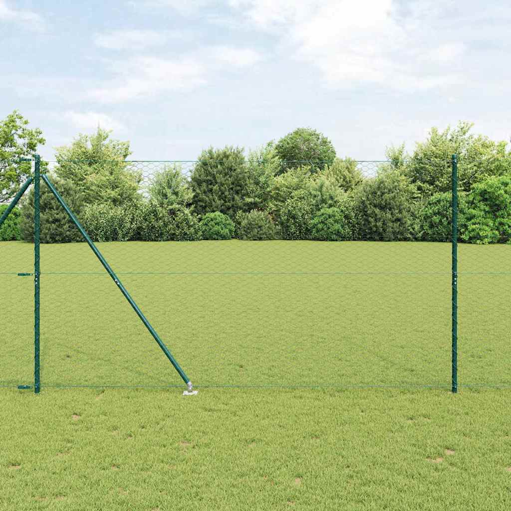 vidaXL Valla hexagonal con poste 100 x 1,5 m Acero recubierto de PVC