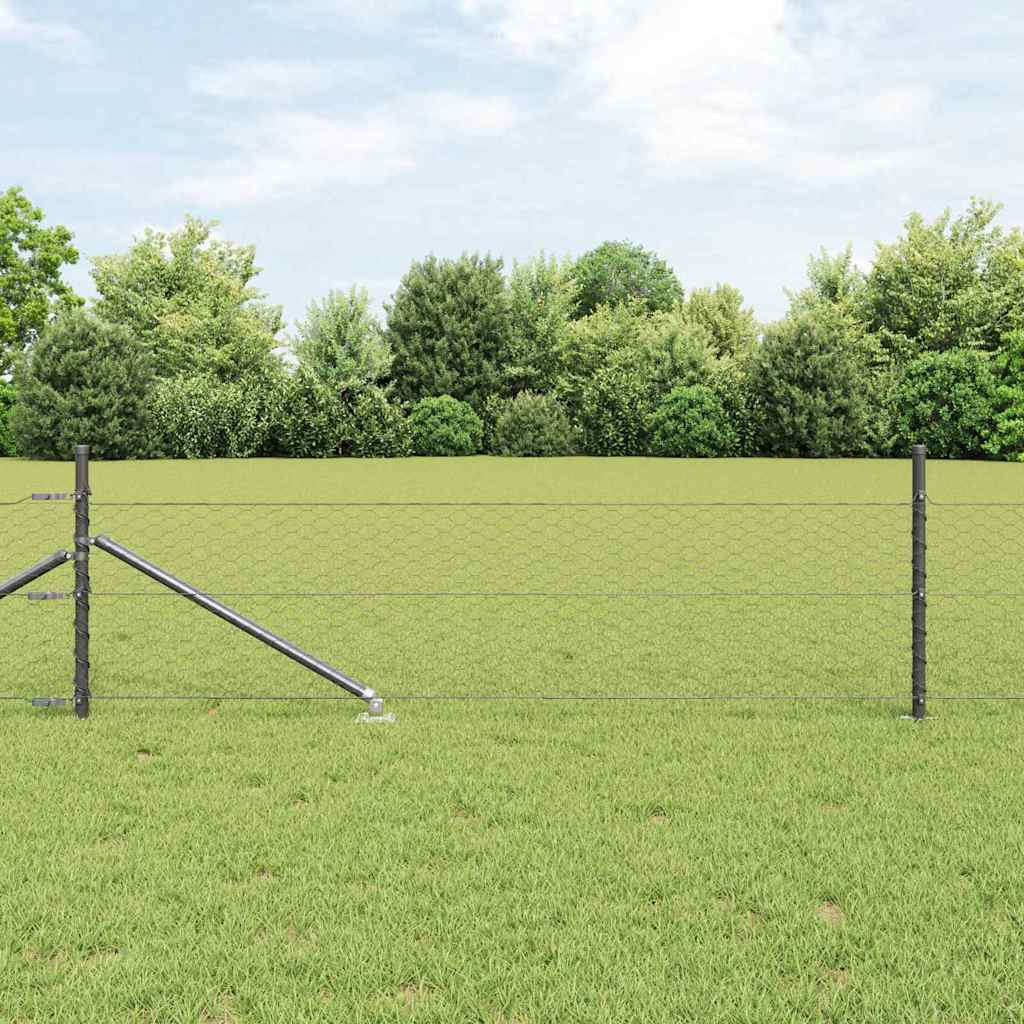 vidaXL Valla hexagonal con poste 10 x 0,5 m Acero recubierto de PVC