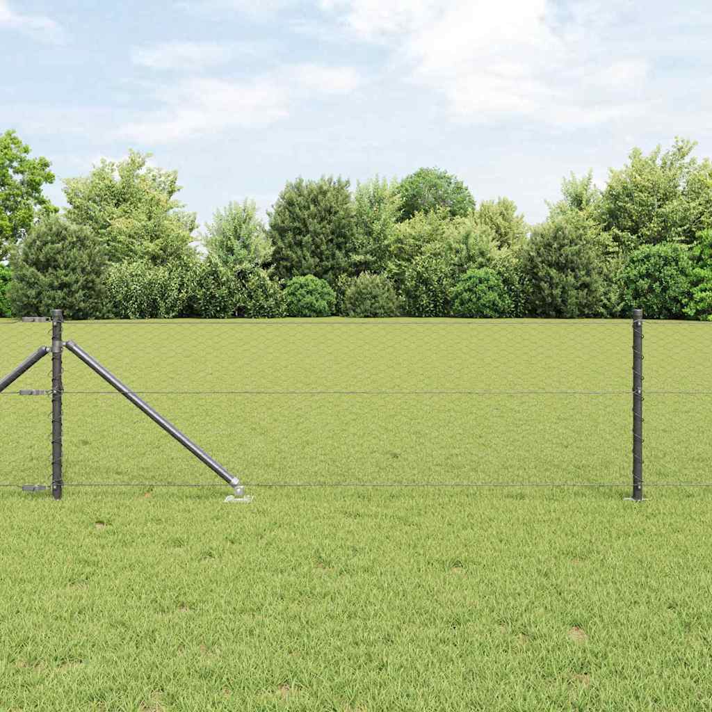 vidaXL Valla hexagonal con poste 10 x 0,6 m Acero recubierto de PVC