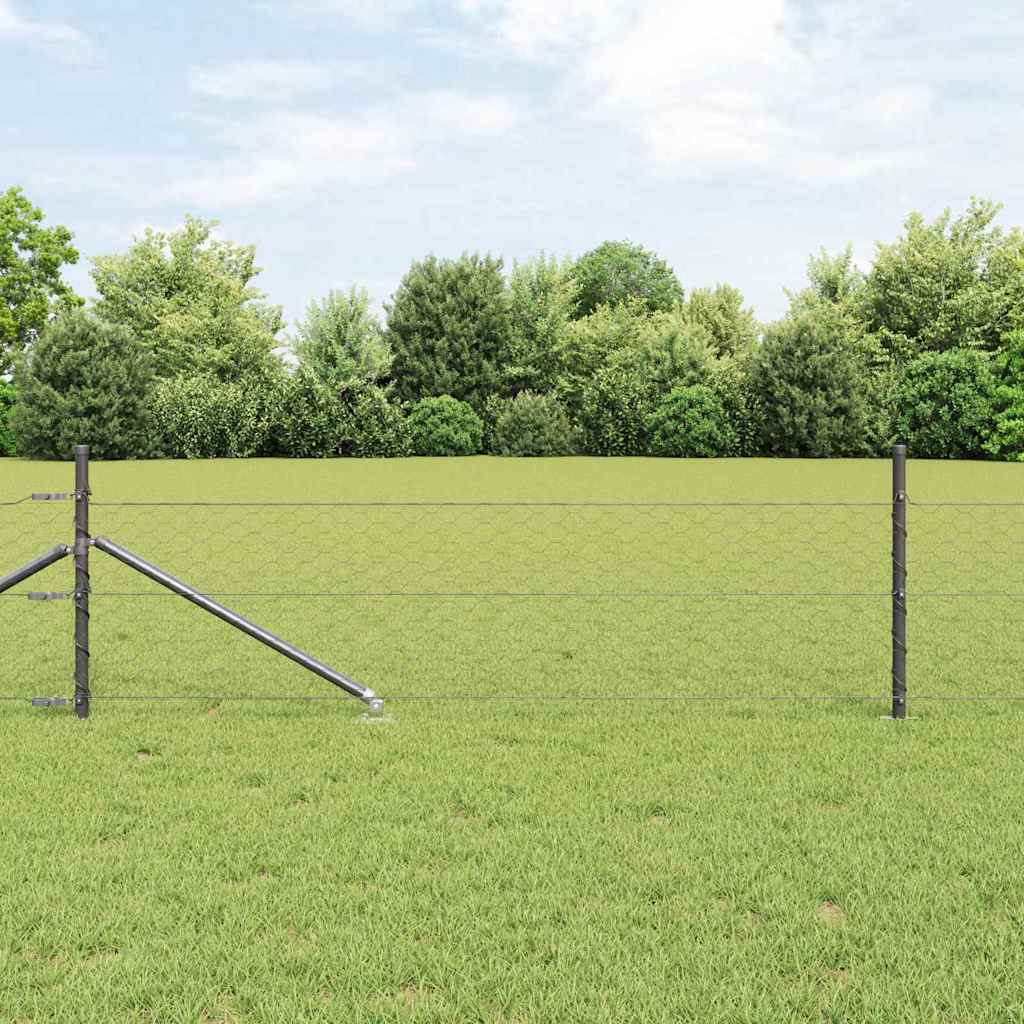 vidaXL Valla hexagonal con poste 25 x 0,4 m Acero recubierto de PVC