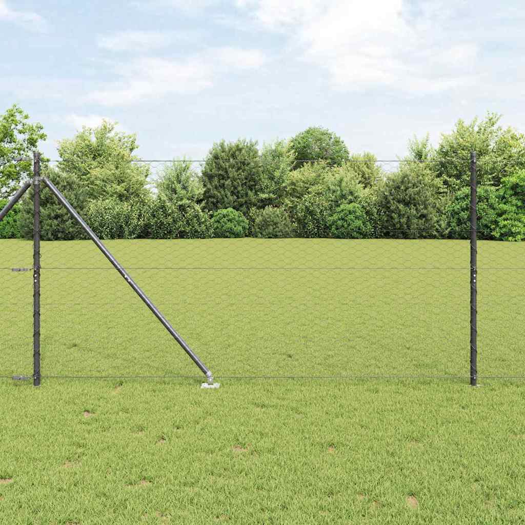 vidaXL Valla hexagonal con poste 100 x 1,4 m Acero recubierto de PVC