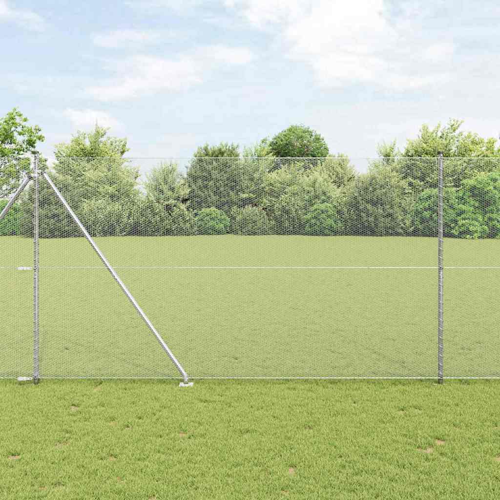 vidaXL Valla hexagonal con poste 50 x 1,5 m Acero Galvanizado Plateado