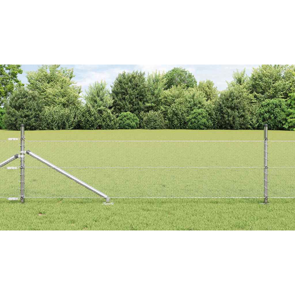 vidaXL Valla hexagonal con poste 100 x 0,5 m Acero Galvanizado Malla