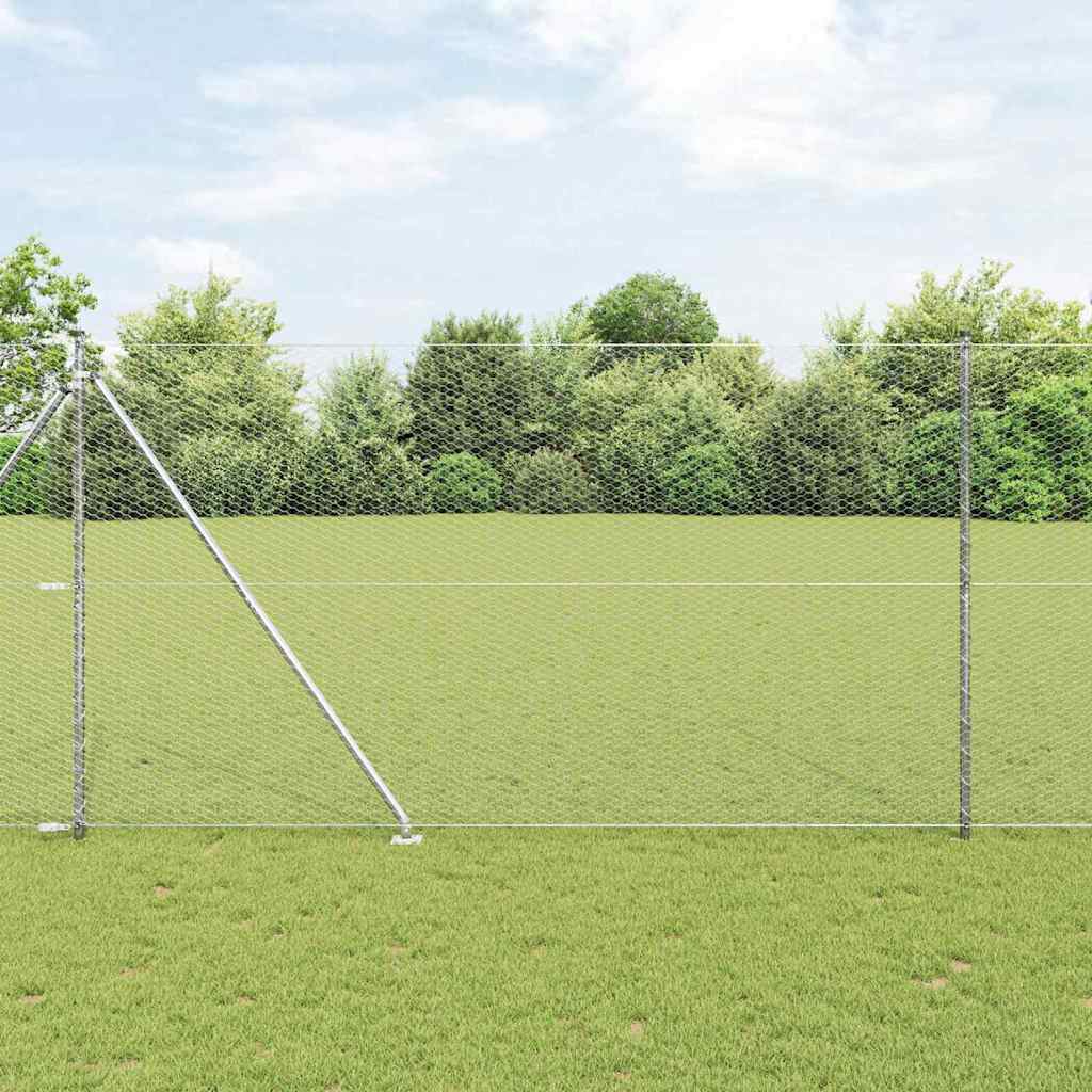 vidaXL Valla hexagonal con poste 100 x 1,5 m Acero Galvanizado Malla