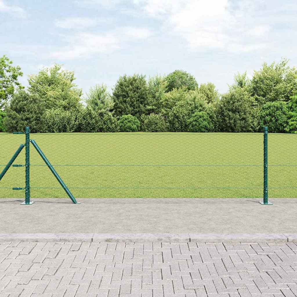 vidaXL Valla hexagonal con base de concreto 10 x 0,6 m Verde Malla