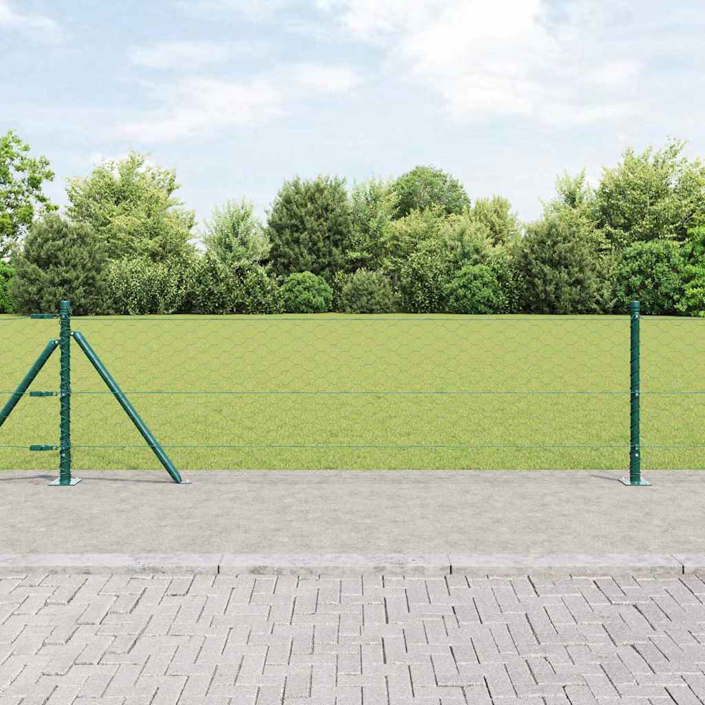 vidaXL Valla hexagonal con base de concreto 10 x 0,6 m Verde Malla