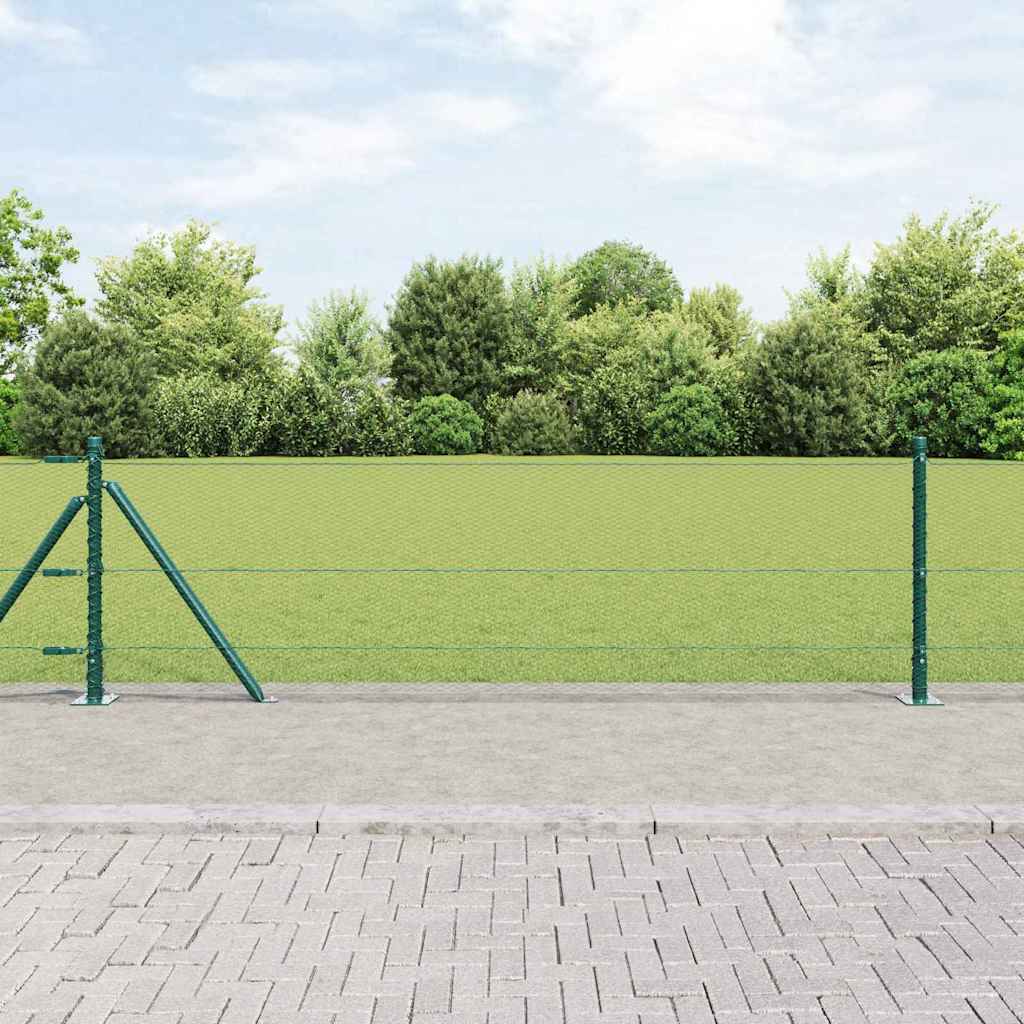 vidaXL Valla hexagonal con base de concreto 25 x 0,6 m Verde Malla