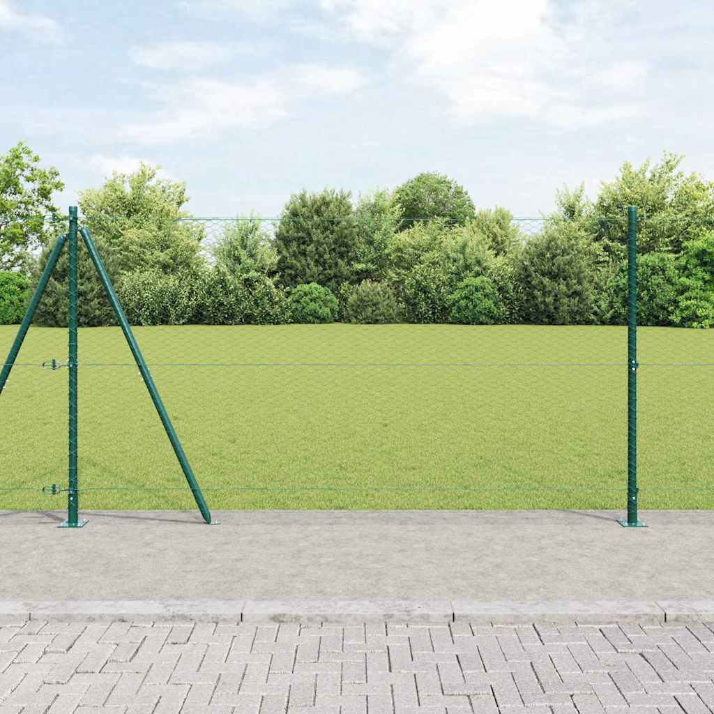 vidaXL Valla hexagonal con base de concreto 50 x 1,2 m Verde Malla