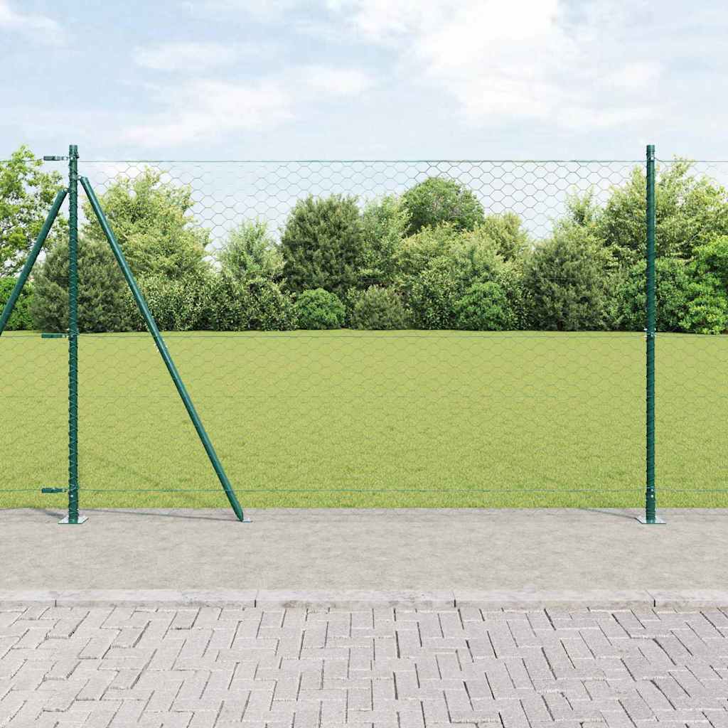 vidaXL Valla hexagonal con base de concreto 100 x 1,6 m Verde Malla