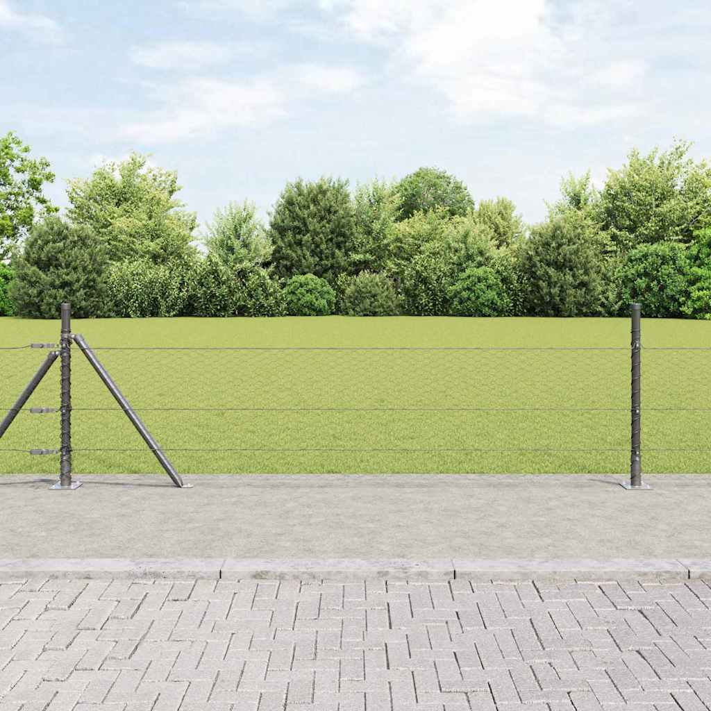 vidaXL Valla hexagonal con base de concreto 10 x 0,5 m Gris Malla