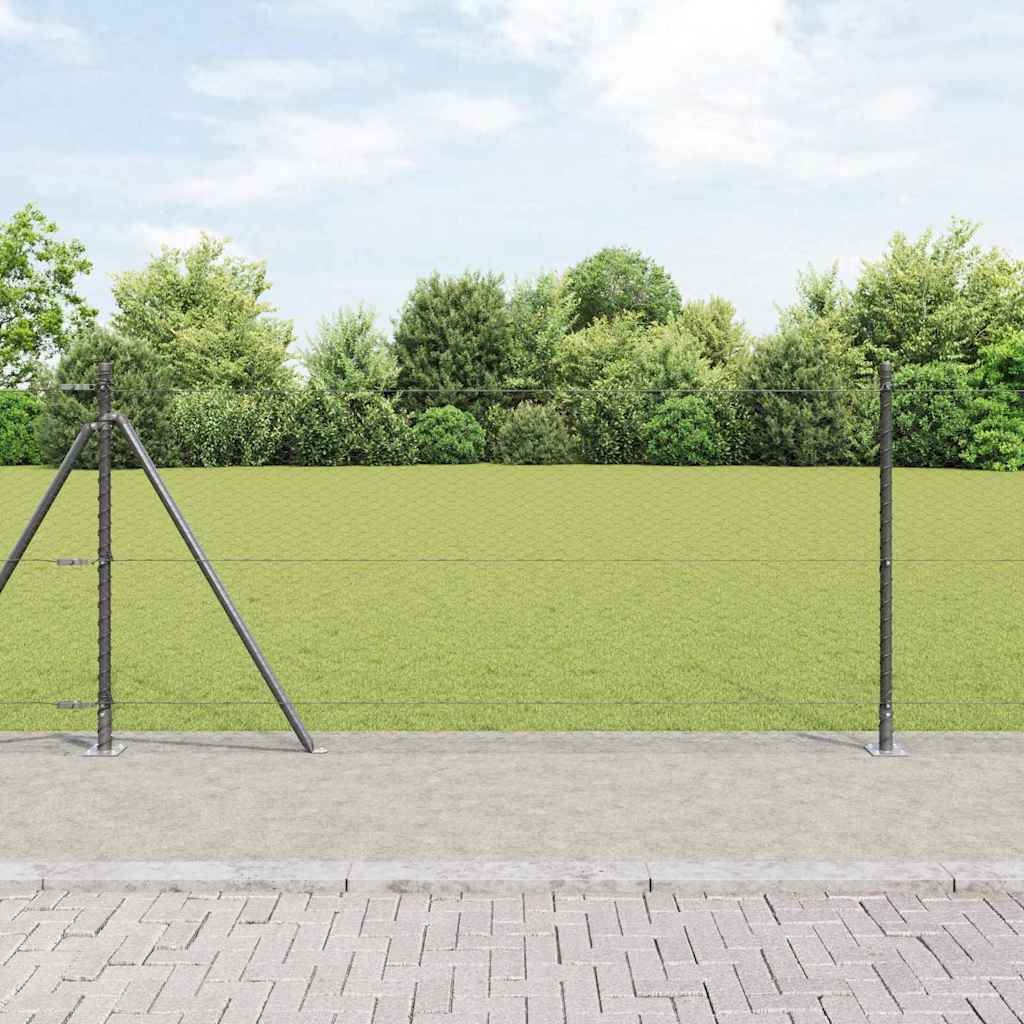 vidaXL Valla hexagonal con base de concreto 25 x 1 m Gris Malla