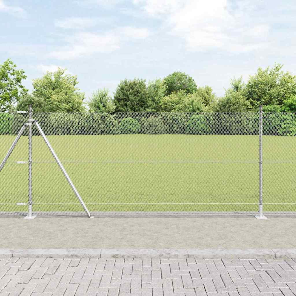vidaXL Valla hexagonal con base de concreto 50 x 1 m Acero Galvanizado