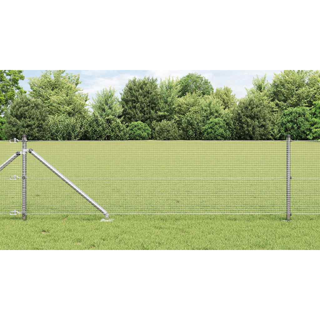vidaXL Valla de alambre soldado con picos 10 x 0,6 m Acero Galvanizado