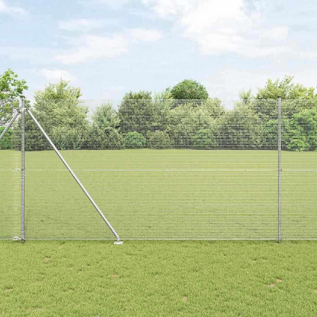 vidaXL Valla de alambre soldado con picos 10 x 1,6 m Acero Galvanizado