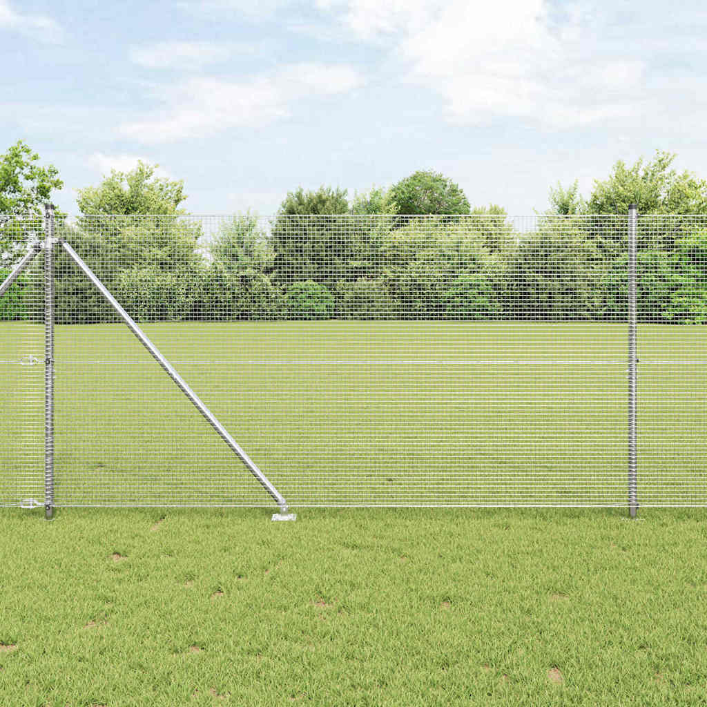 vidaXL Valla de alambre soldado con picos 25 x 1,2 m Acero Galvanizado