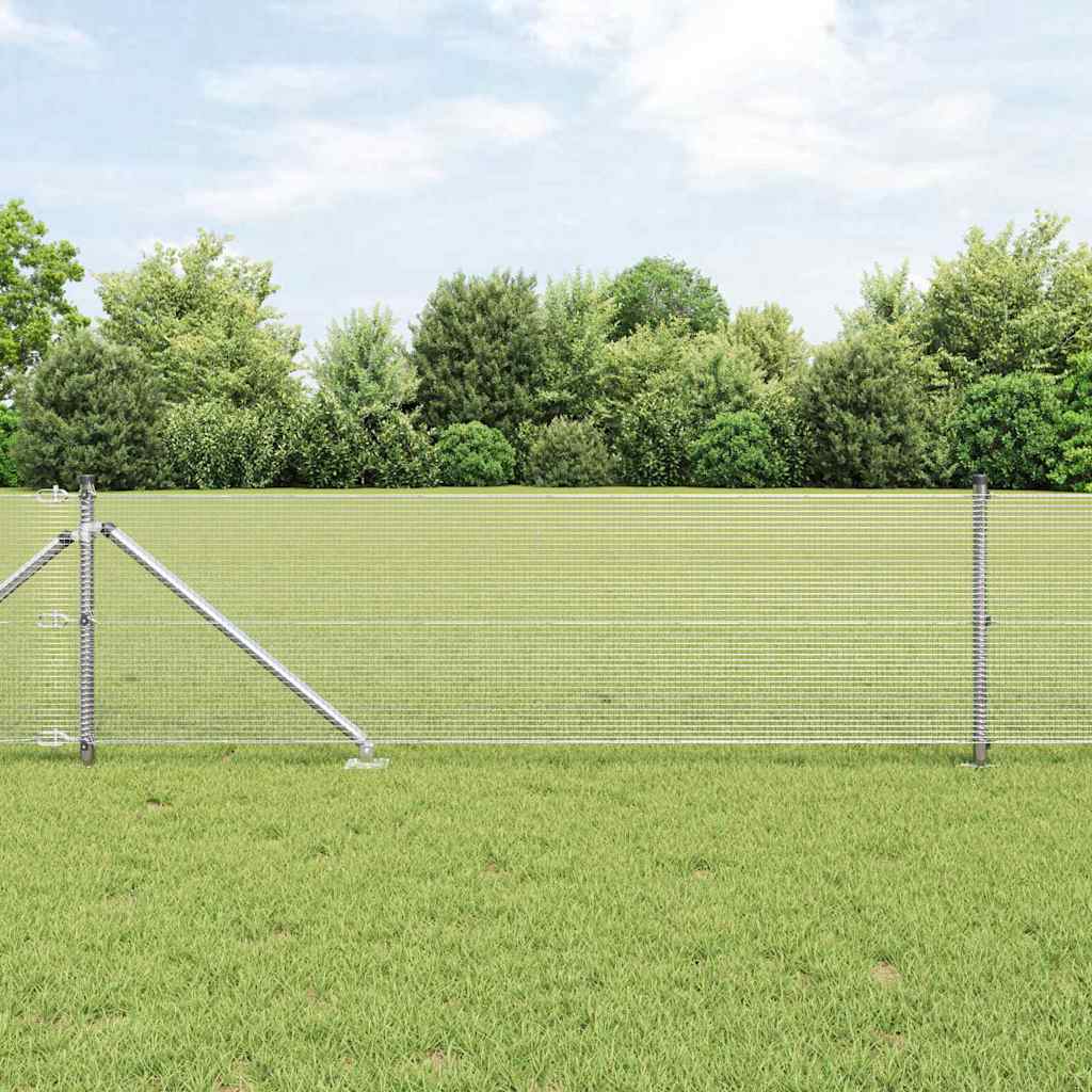 vidaXL Valla de alambre soldado con picos 100 x 0,4 m Plateado Malla